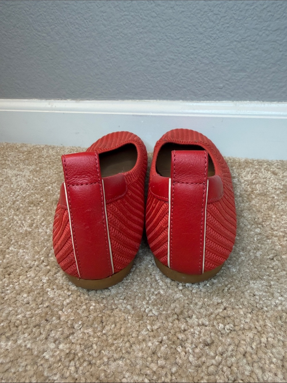 Everlane Day Glove Flats in Red Knit Ballet Flats Size 7 - Picture 6 of 8